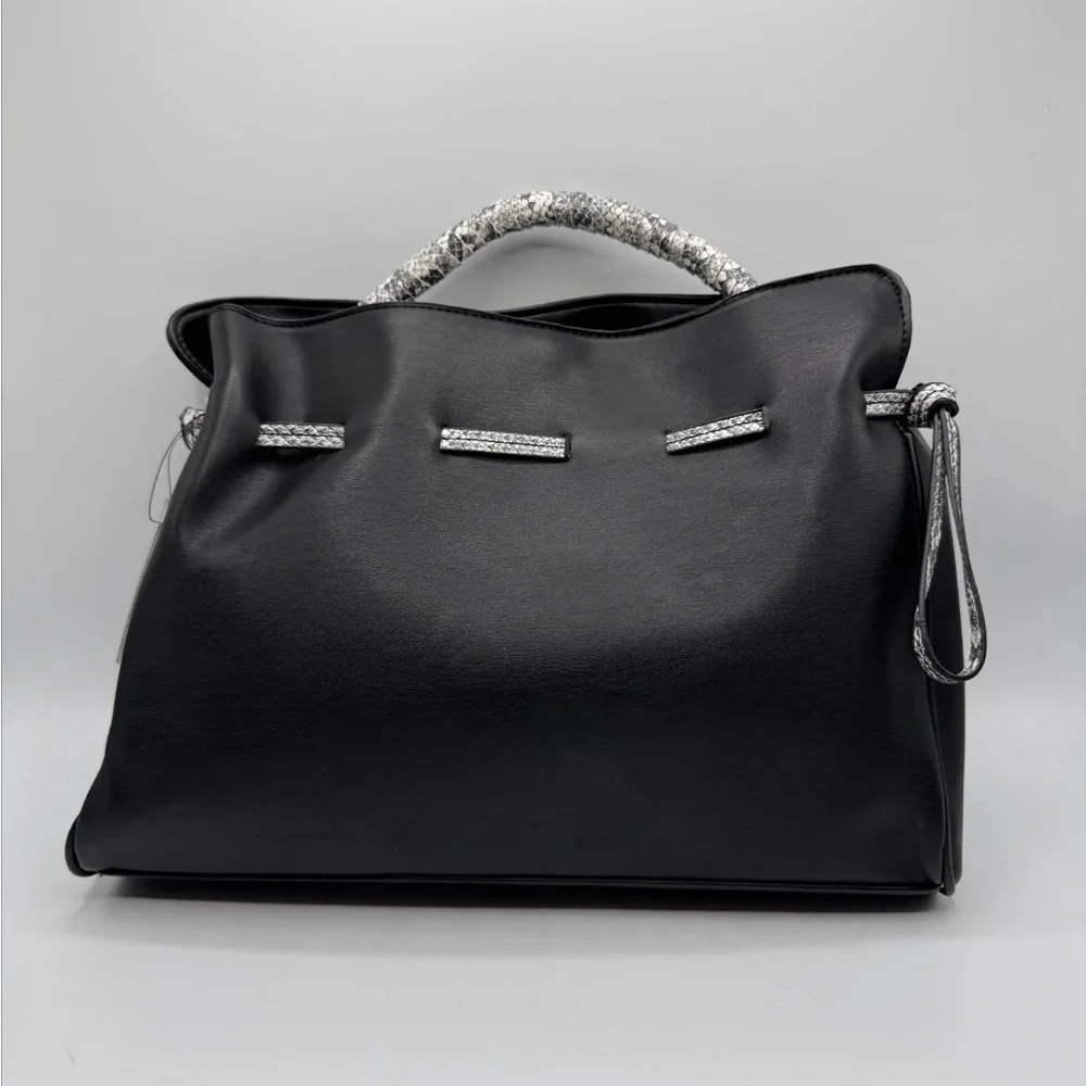 Badgley Mischka Solid/Snake Combo Bag NWT